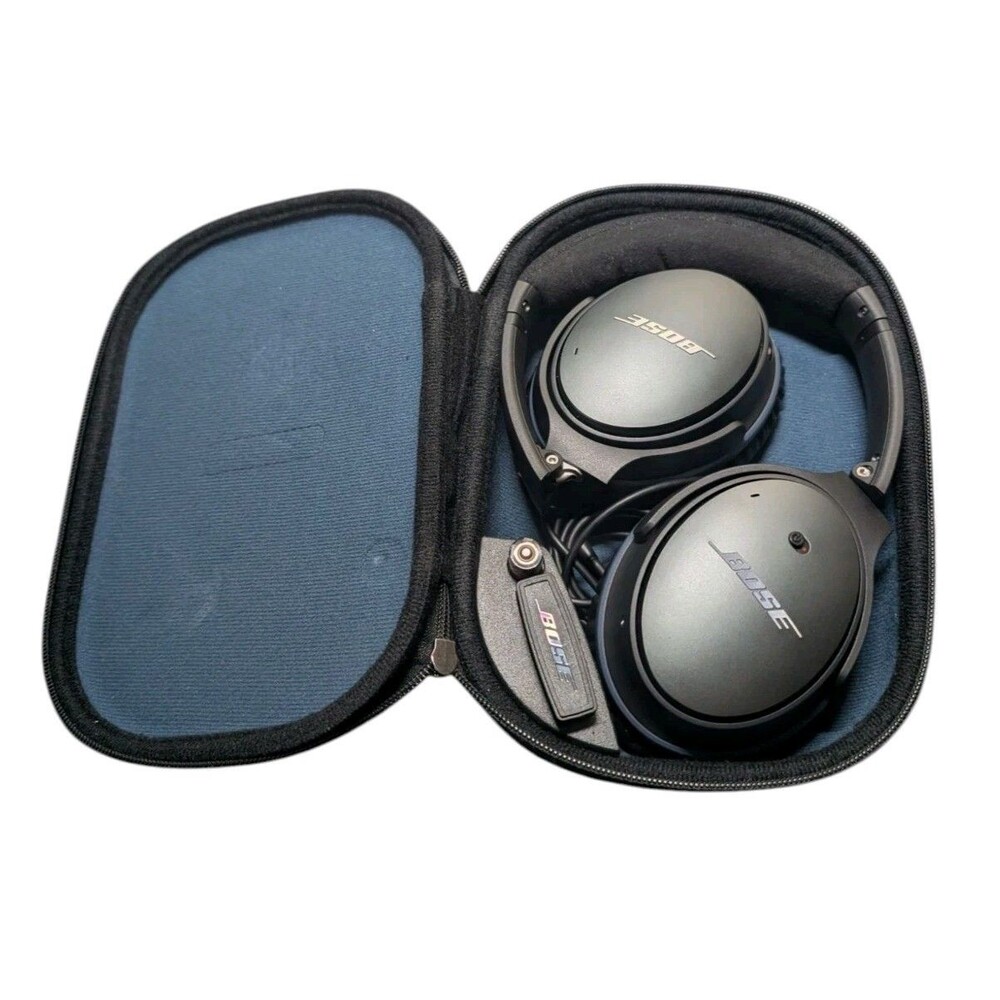 Bose QuietComfort QC25 Wired Noise Cancelling Headphones Black w/ Case ANC